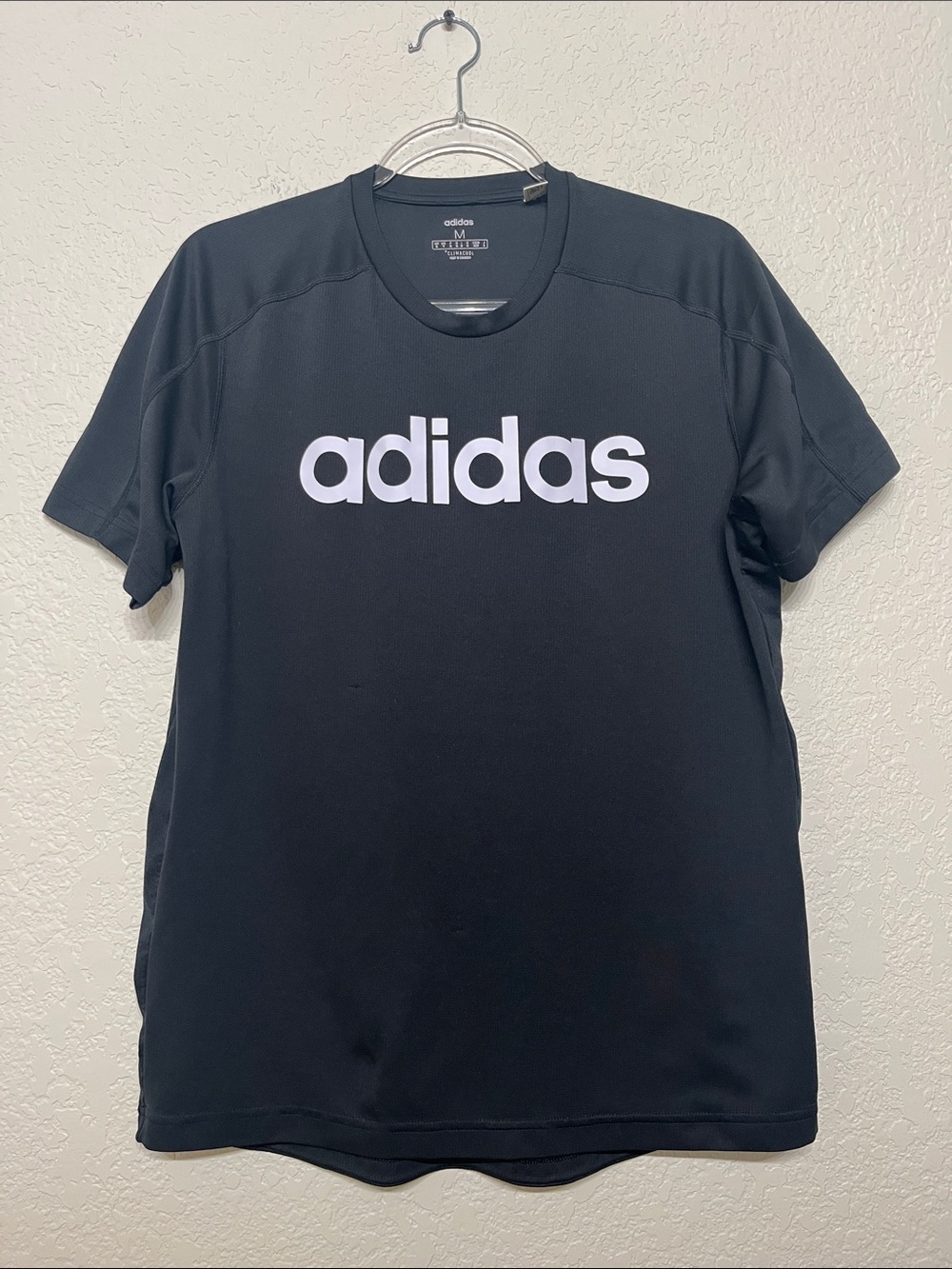 adidas Athletic Men’s Black Short-Sleeve Active Tee with White Logo